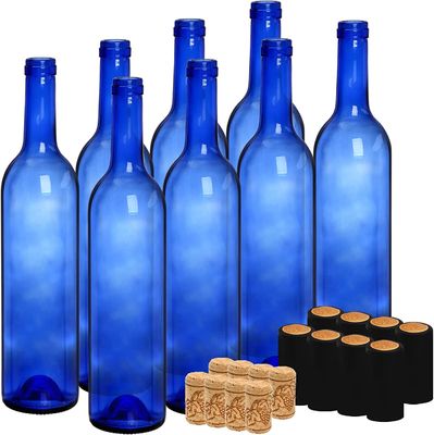 quality 750 ml garrafas de vidro para vodka champanhe sumo bebidas decorações azul cobalto redondo factory